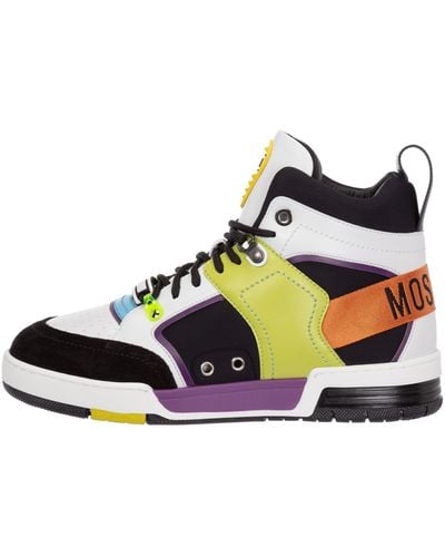 Moschino Scarpe sneakers alte uomo in pelle kevin40 - Multicolore