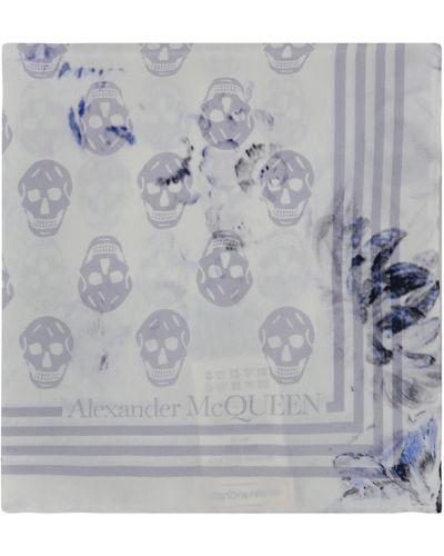 Alexander McQueen Biker Silk Foulard - Grey