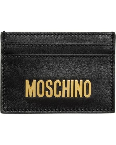 Moschino Leather Credit Card Holder - Black