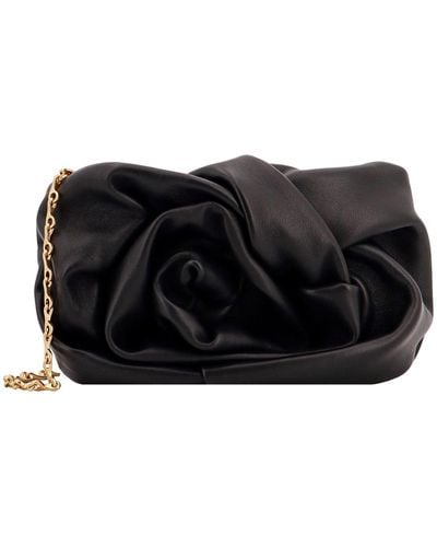 Burberry Rose Leather Clutch Bag - Black