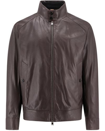BOSS Leather Jackets - Gray
