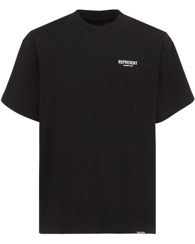 Represent Logo Print Oversized T-shirt - Black