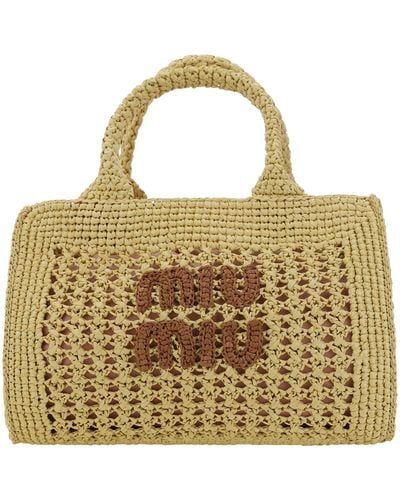 Miu Miu Mini Crochet Handbag - Metallic