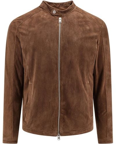 DFOUR® Leather Jackets - Brown