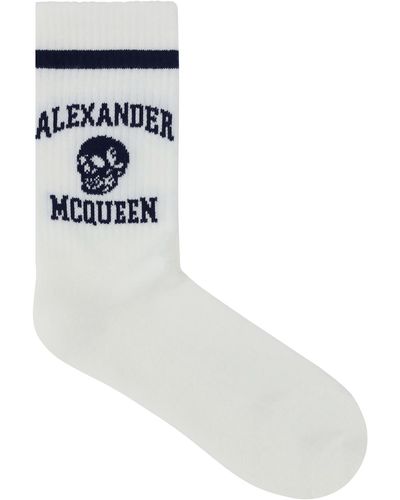 Alexander McQueen Varsity Socks - White