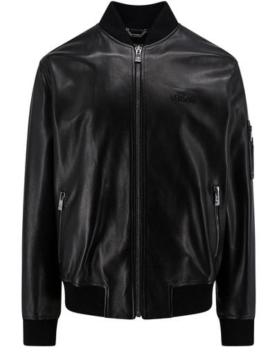 Versace Leather Jackets - Black