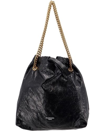 Balenciaga Crush Bucket Bag - Black