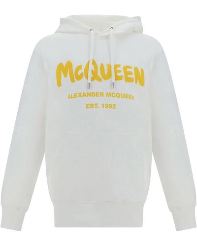 Alexander McQueen Felpa con cappuccio - Bianco
