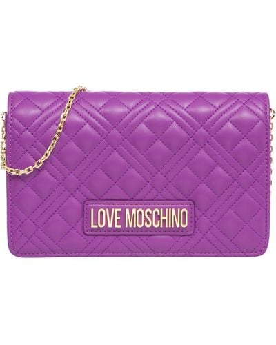 Love Moschino Lettering Logo Crossbody Bag - Purple