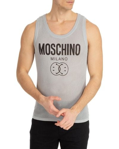 Moschino X Smiley Cotton Sleeveless T-shirt - Grey