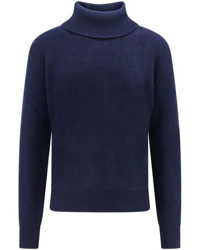 Laneus Roll-neck Sweater - Blue
