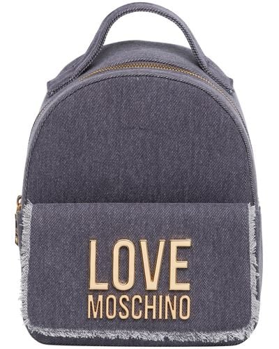 Love Moschino Metal Logo Backpack - Blue