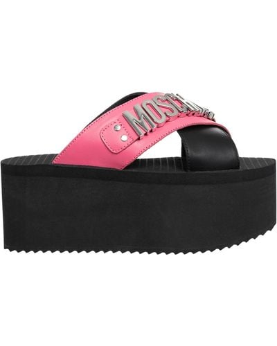 Moschino Logo Lettering Wedges - Black