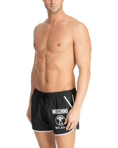 Moschino Double Question Mark Swim Shorts - Black