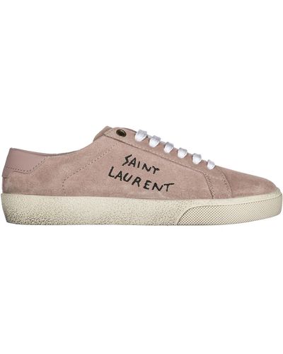 Saint Laurent Shoes Suede Sneakers Sneakers - Pink