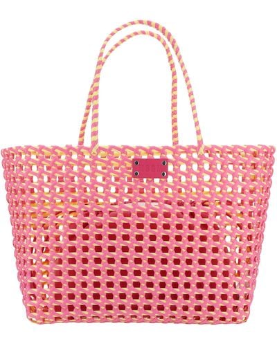 MSGM Shopping bag basket medium - Rosso