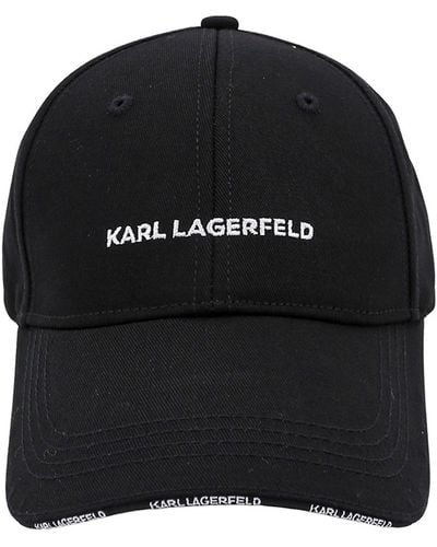 Karl Lagerfeld Cappello da baseball Essential con ricamo - Nero