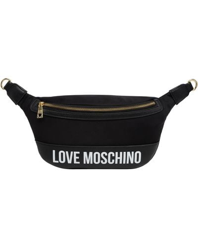 Love Moschino Logo Print Belt Bag - Black