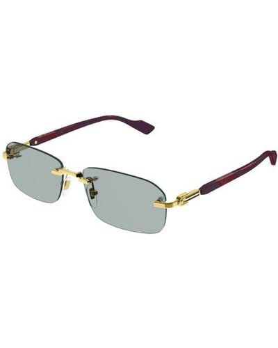 Gucci Rimless Rectangle-frame Sunglasses - Metallic