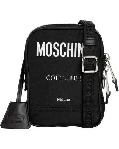 Moschino Leather Crossbody Bag - Black