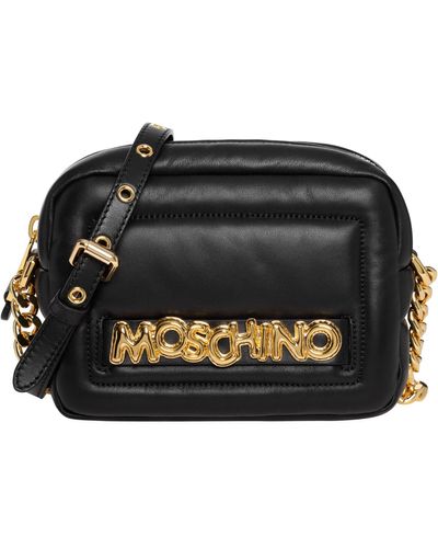 Moschino Leather Crossbody Bag - Black