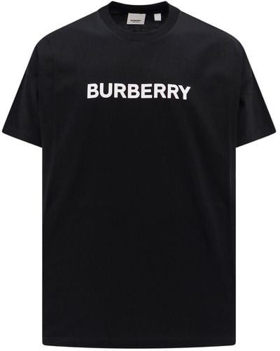 Burberry T-shirt oversize in jersey di cotone con logo stampato - Nero
