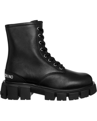 Love Moschino Lace-up Boots - Black