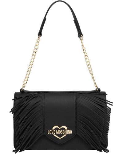 Love Moschino Fringes Shoulder Bag - Black