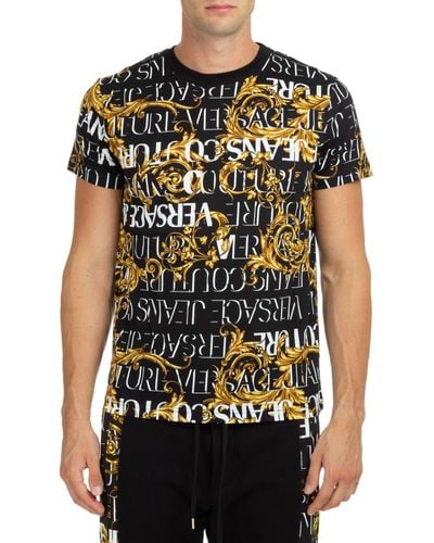 Versace Logo Couture Cotton T-shirt - Black