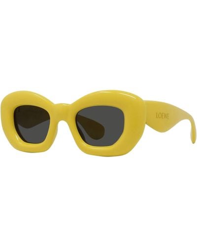 Loewe Butterfly Frame Sunglasses - Yellow