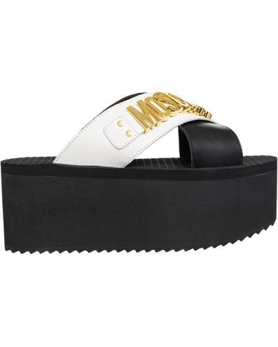 Moschino Lettering Logo Wedges - Black