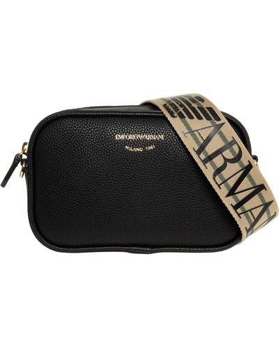 Emporio Armani Outlet: leather bag with clutch bag - Black  Emporio Armani  crossbody bags Y3B127 YSL8E online at