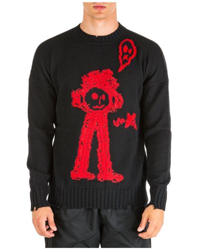 Marcelo Burlon Crew Neck Neckline Sweater Sweater Pullover Sketch - Red