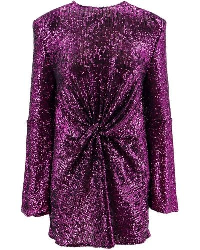 Nervi Crystal Mini Dress - Purple