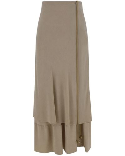 Quira Double Underskirt Maxi Skirt - Natural