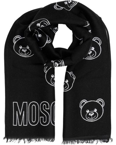 Moschino Teddy Bear Wool Scarf - Black