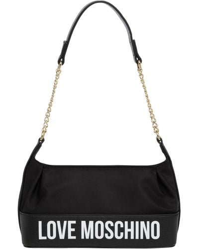 Love Moschino Logo Print Shoulder Bag - Black