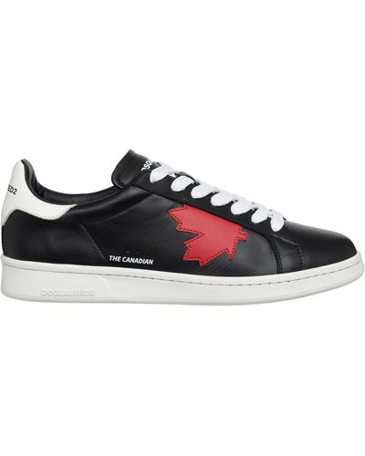 DSquared² Boxer Leather Low-top Trainers - Black