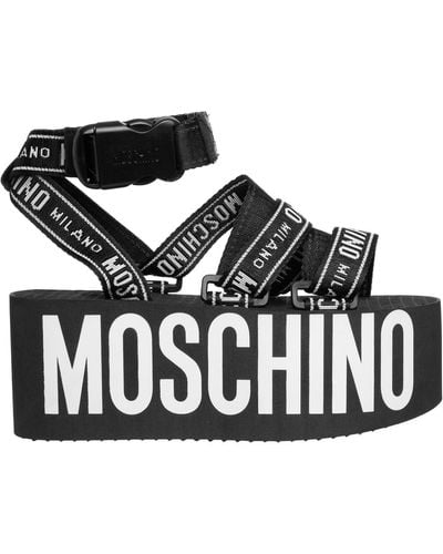 Moschino Logo Wedges - Black