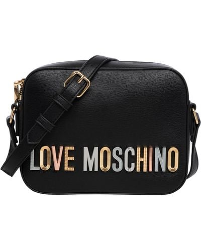 Love Moschino Rhinestone Logo Crossbody Bag - Black