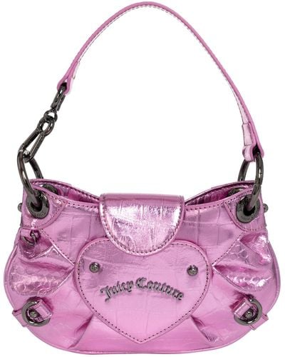Juicy Couture Love Metallic Croco Handbag - Purple