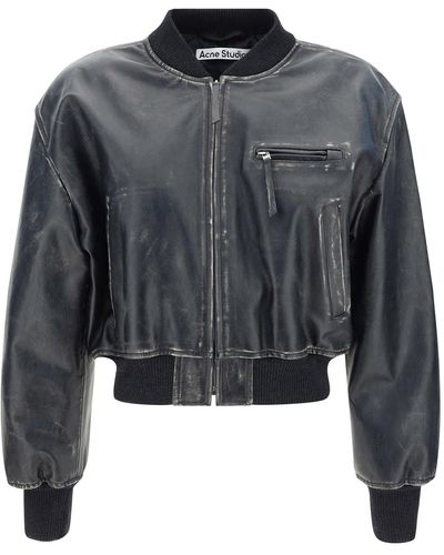 Acne Studios Leather Jackets - Gray