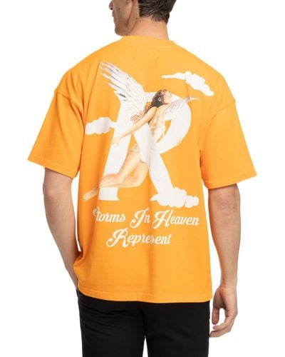 Represent Storms In Heaven Cotton T-shirt - Orange