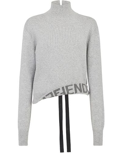 Fendi Roll-neck Sweater - Grey