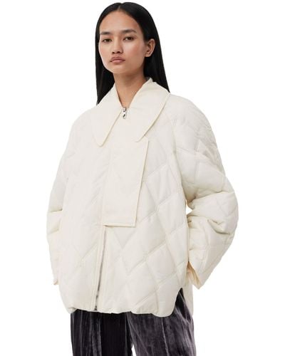 Ganni Ripstop Quilt Jacket - White
