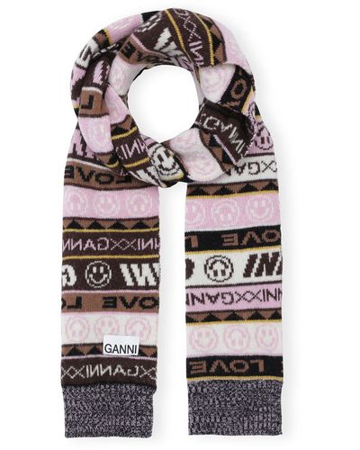 Ganni Graphic Wool Scarf - Multicolour