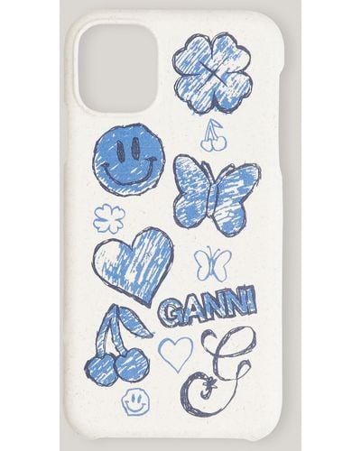 Ganni Iphone Cover 12, Pro Heather One Size - Blue