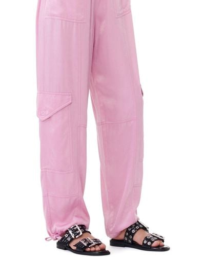 Ganni Feminine Buckle Two-strap Sandals - Pink