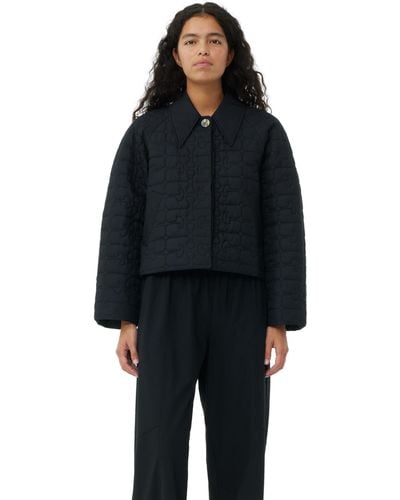 Ganni Veste Black Short Quilt Taille 2XL/3XL Polyamide Recyclé - Noir