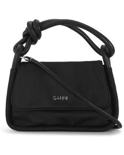 Ganni Knot Flap Over Bag - Black